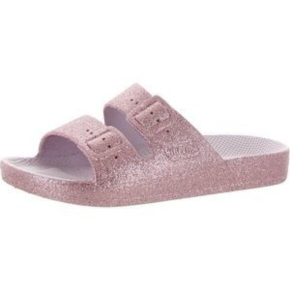 Womens Freedom Moses Isla Pink Glitter Slip-On Slide Sandals 38/39 US-8/9 - Picture 1 of 11